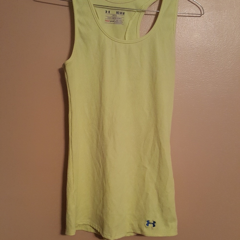 Yellow under Armour workout racer back tanktop